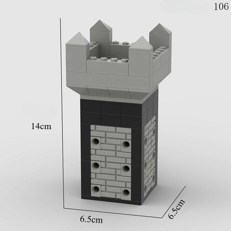 Non-Toxic Moc Medieval Ancient Watchtower Building Blocks Kit Castle Expand Soldiers' War Defense Base Twon Toy For Children Birthday Gift