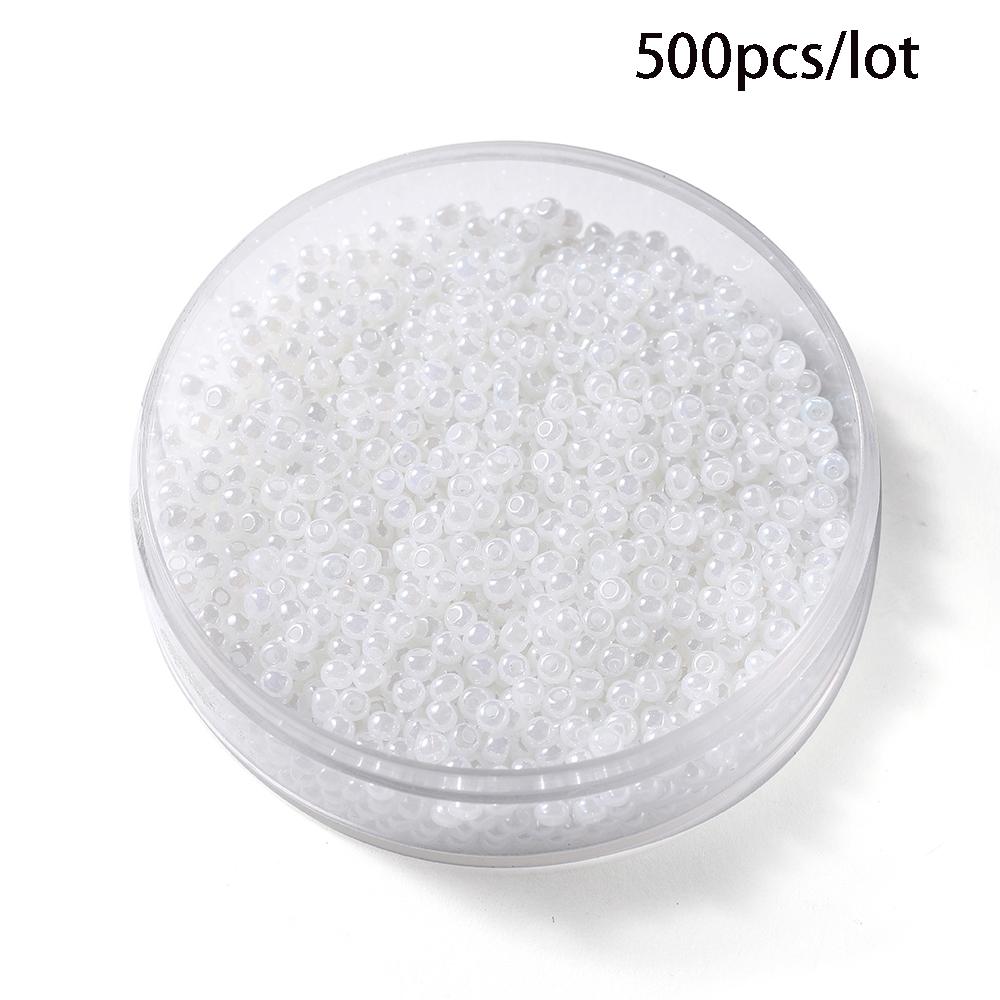 500/800Pcs/Lot 2/3mm Candy Color Glass Seed Beads Cute Bulk Small Bead Bracelet Handicraft for DIY Jewelry Making Accessories