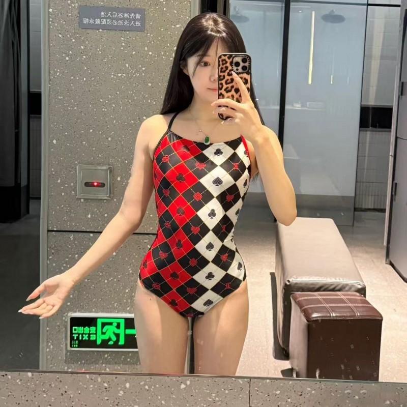 

Advanced Sexy Sports One-piece Racing Swimsuit Women s Triangle Professional Training Swimming Pool Exclusive Beautiful 2XL красный