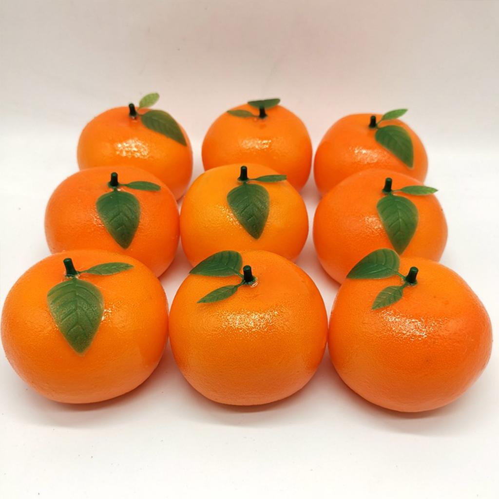 Künstliche Orange mit Grünen Blättern Schaumstoff Lebensecht Unecht Simulation Obst für Zuhause Party Küche Dekoration Fotografie
