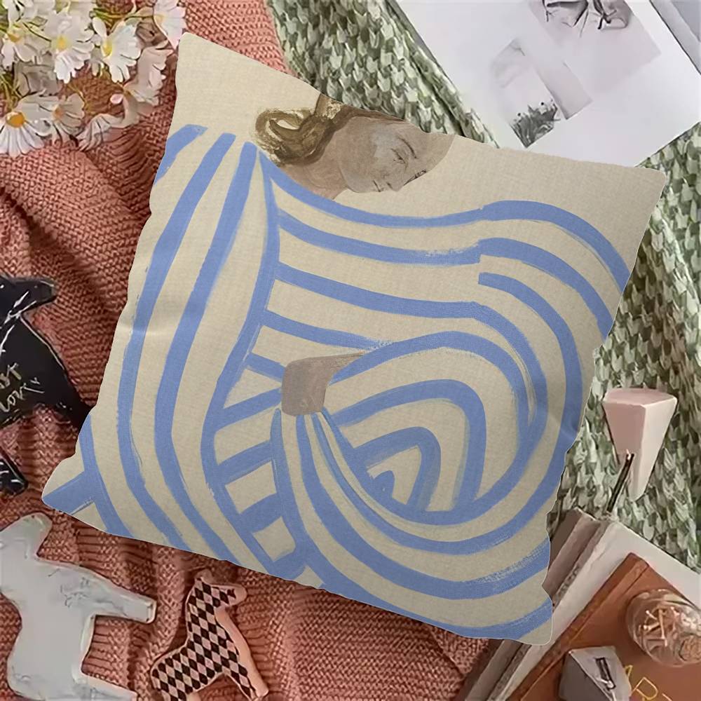 Sofia Lind Lines Girl Cushion Cover Pillow Cover Decor Pillowcase Printed Cushion Case For Couch