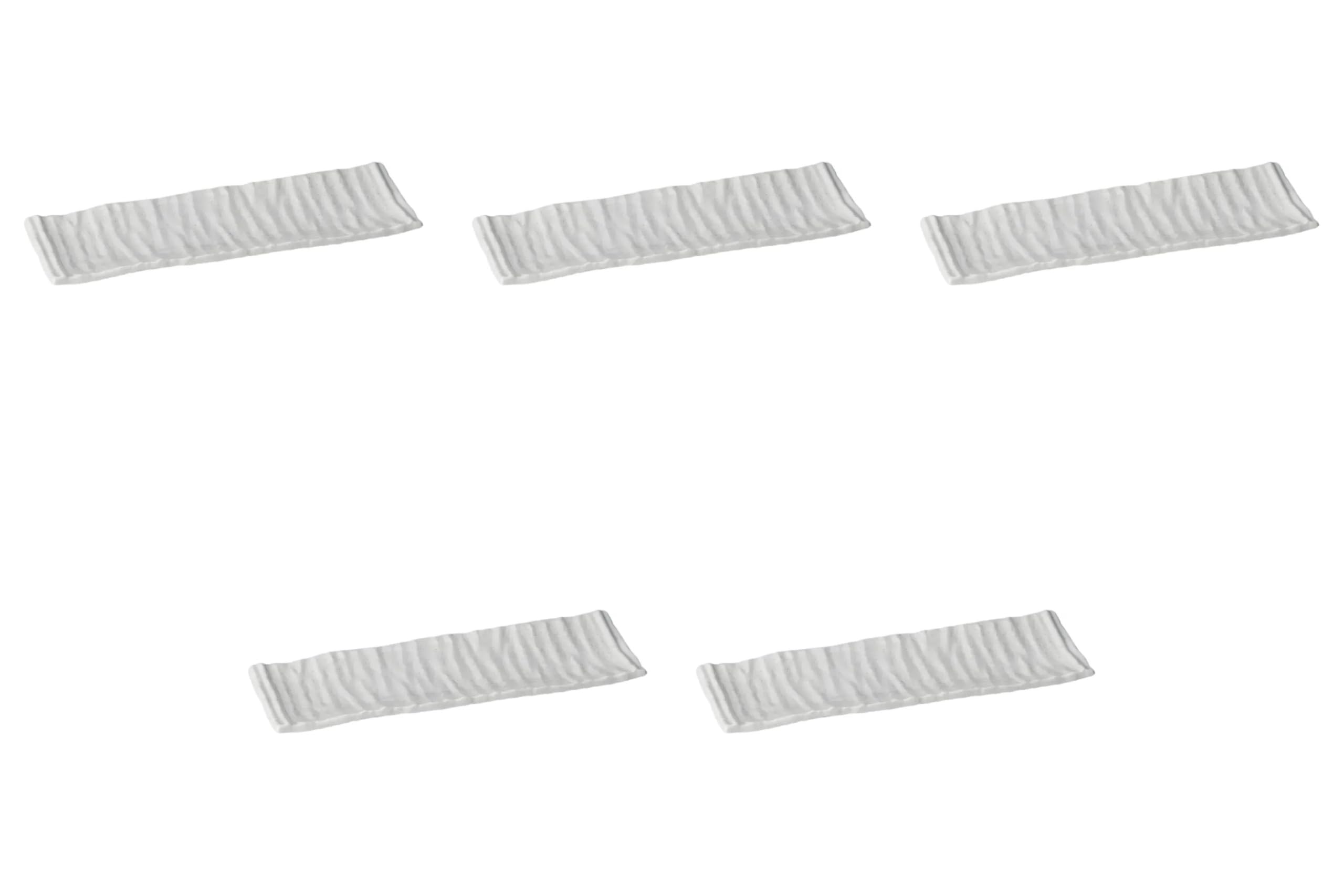 

Set of 5 Kohiki Glazed New Long Plates x x Large Narrow Plates by Setomonohonpo [33.5 10.8 2.3 cm]