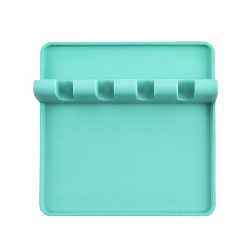 In Stock: Food-Grade Silicone 4-Grid Kitchen Storage Rack & High-Temp Resistant Spoon Rest Mat