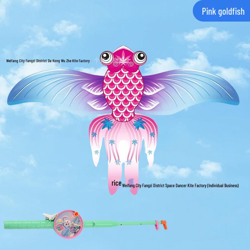 Weifang Dynamic Handheld Fishing Rod Kite - Fluttering Lightweight Mini Kite, Easy To Fly In Light Breeze