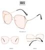 Women's Fashion Polygon Metal Sunglasses with Ocean Lens - New Trendy Design