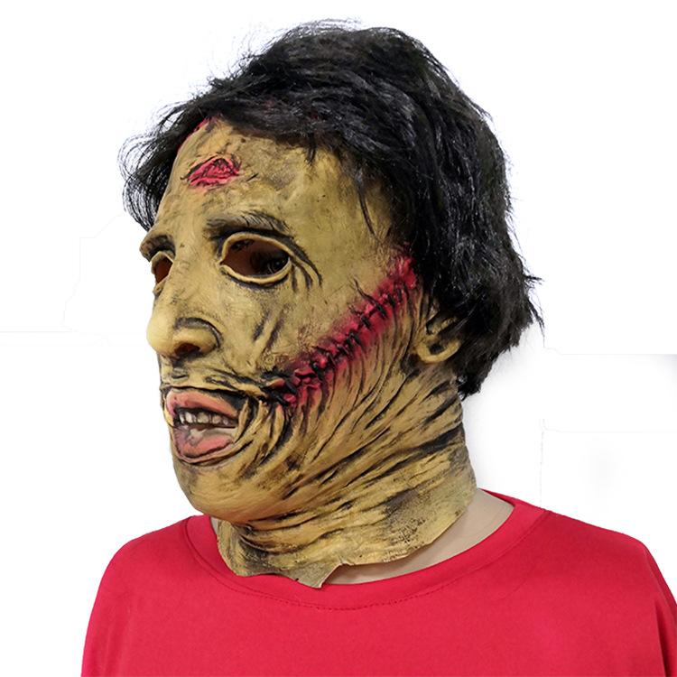 Copricapo horror di Halloween copricapo maschera Texas Chainsaw Massacre copricapo oggetti di scena film maschera di lattice per mascherata copricapo