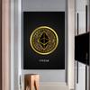 Abstract Golden Bitcoin Monero Cardano Canvas Painting Nordic Modern Wall Art Poster Print Pictures for Room Interior Home Decor