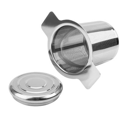 HILIFE Lid Tea and Coffee Filters with 2 Handles Stainless Steel Fine Mesh Tea Strainer Tea Infusers Basket Reusable 6cm Height