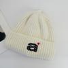 Sweet Cute Soft Waxy Knitted Hat Autumn and Winter Big Letter Ear Protection Wool Hat Simple Versatile Cold Hat Pullover Hat