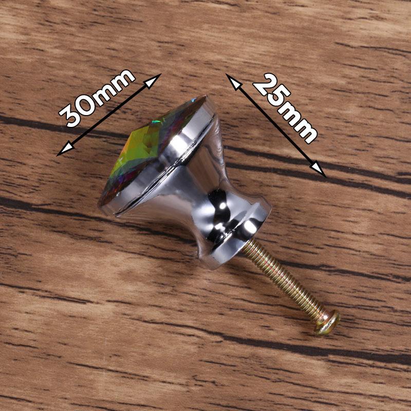 KAK 30mm Crystal Cabinet Knobs and Handles Kitchen Handles Drawer Knobs Diamond Dresser Pulls Furniture Knob Cabinet Hardware