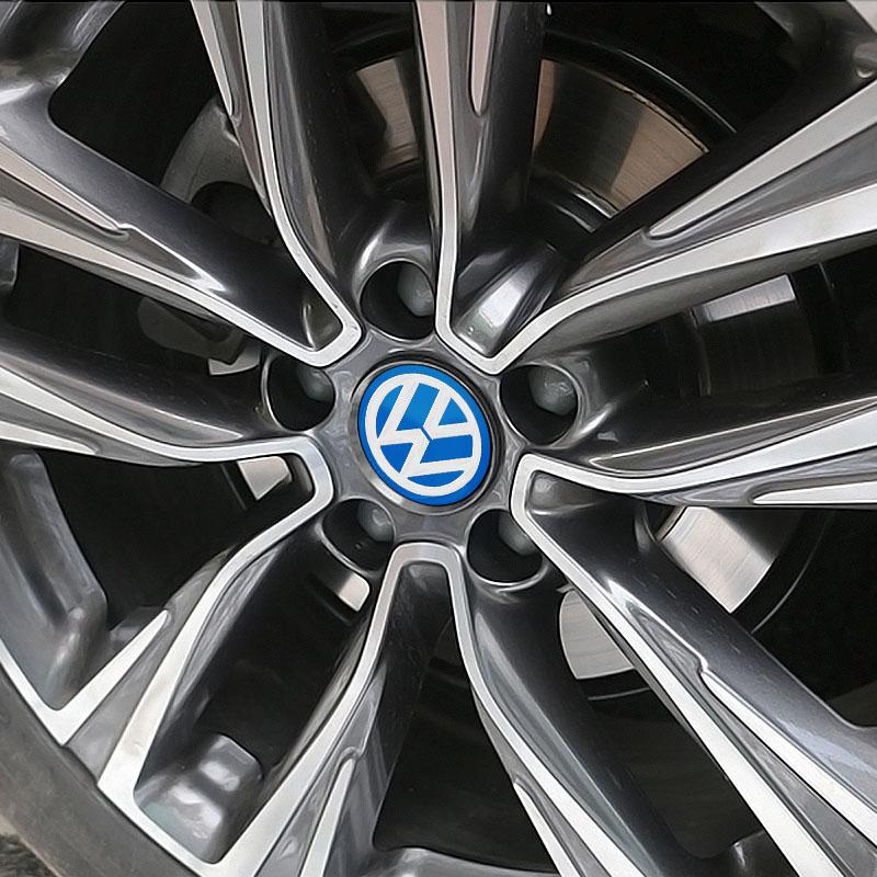 4pcs 56MM Car Wheel Center Hub Cap Logo Stickers Rim Cover Emblem Decal For Volkswagen Golf-7 4 5 6 CC T-ROC Sharan Passat B5 6 7 Polos Tiguan