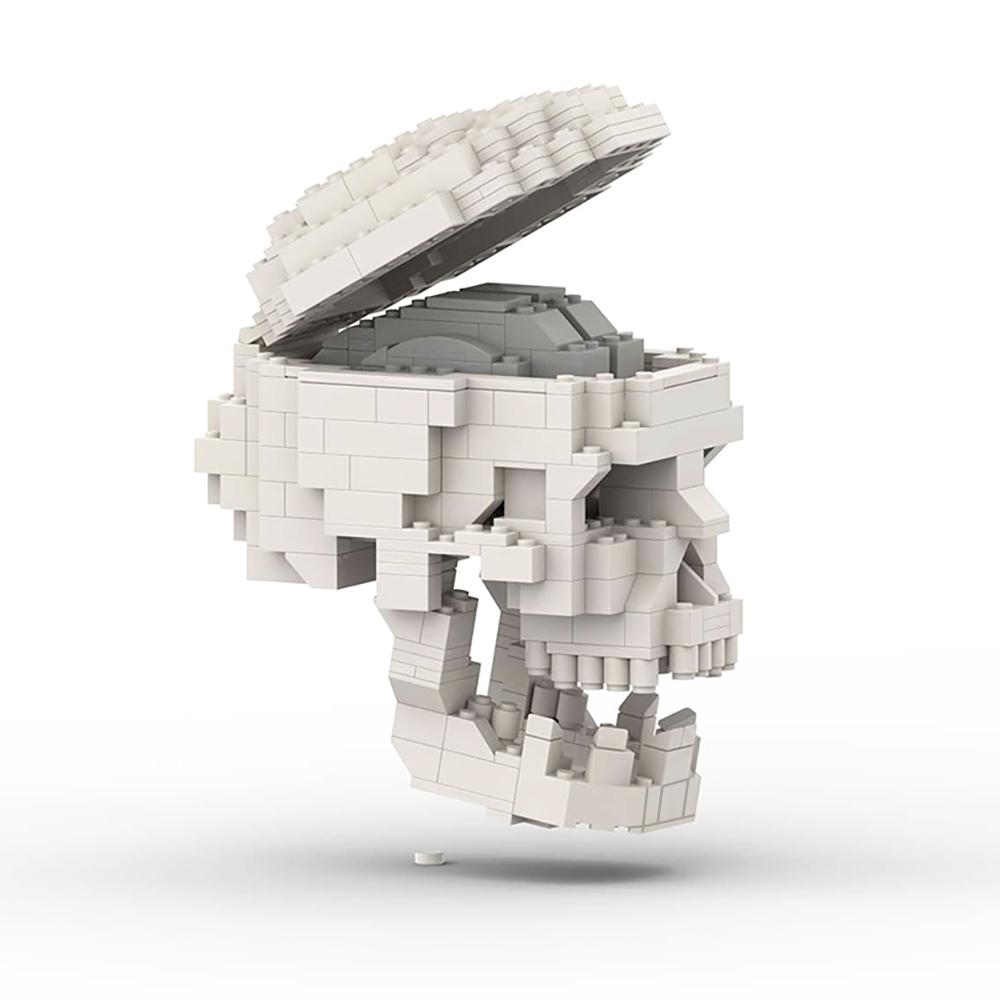 Non-Toxic Moc 41161 Human'S Skull Brain Building Blocks Scientific Simulation Terror Skeleton Enlighten Educational Toy Children Game Gift