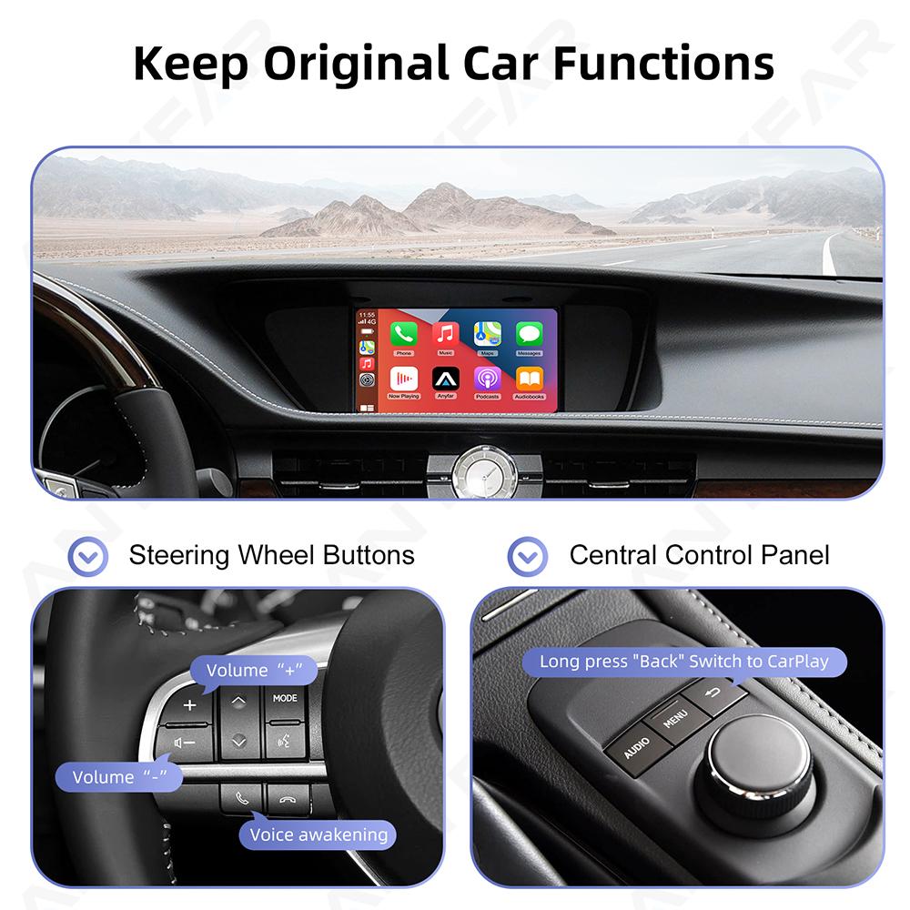 For Apple CarPlay Wireless Android Auto Retrofit Kit Decoder Box For LEXUS ES NX200 NX ES300 ES IS250 2014-2017 GPS