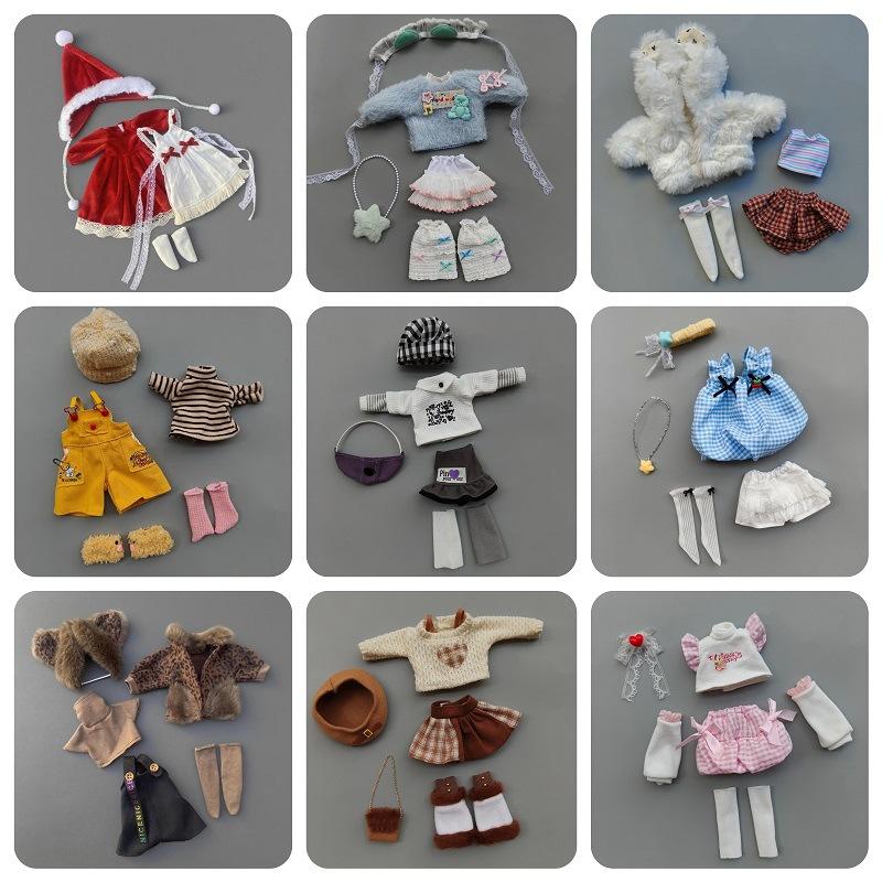 A Set of 30cm Doll's Clothes Furry Cute Winter Suit 1/6 Doll Accessories Dress Up Toy for Children