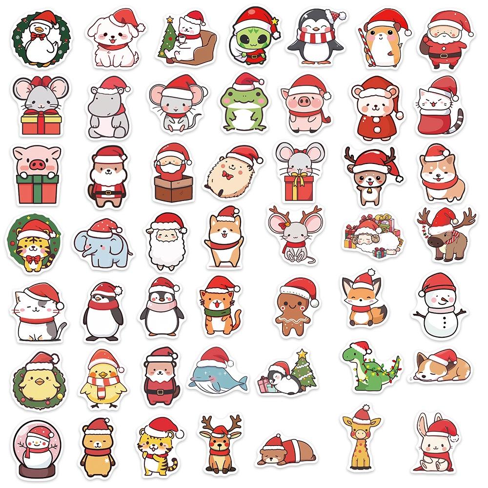 Your Guitar Make Notebook And Luggage Stand Out 50 Adorable Christmas Animal Doodle Stickers