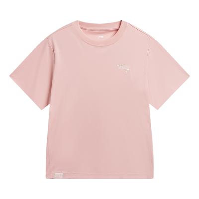 Li Ning Sports Lifestyle Series Loose Fit Round Neck Logo T-Shirt Women Tops AHSW406-3