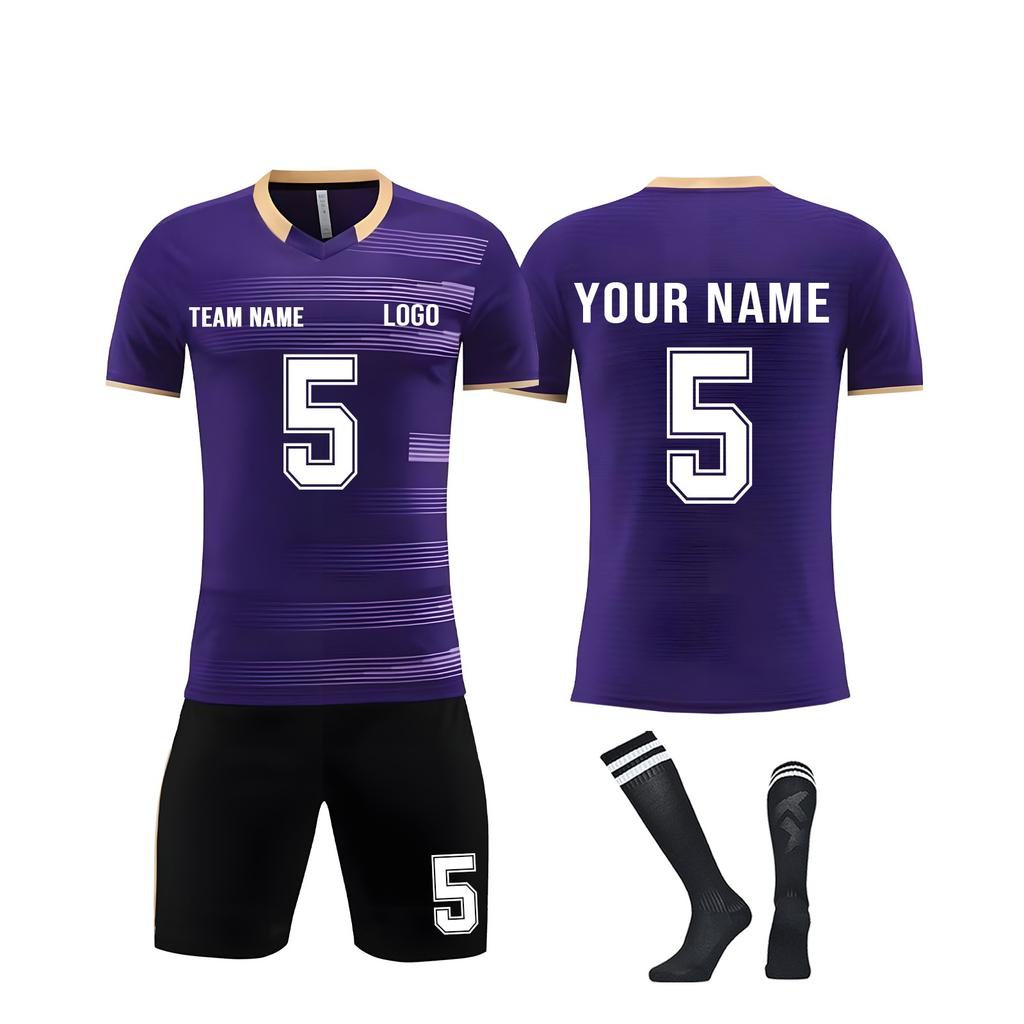 Divise da football per adulti e bambini personalizzate fai da te in tre pezzi