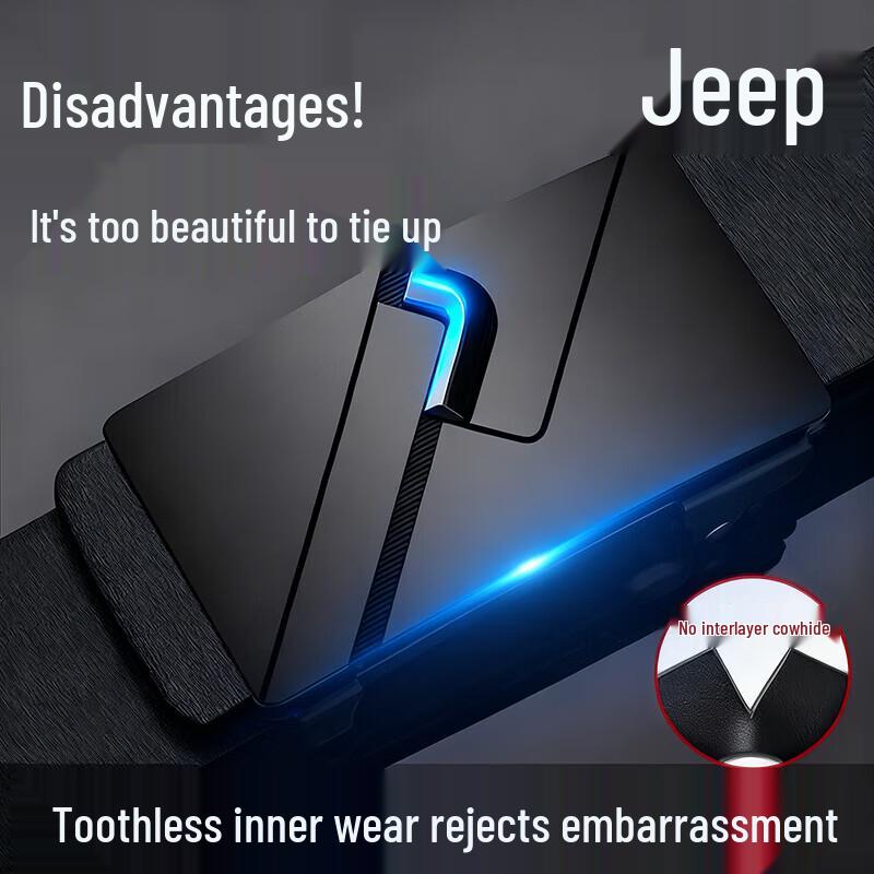 JEEP Men s Top-Grain Leather Automatic Buckle Belt