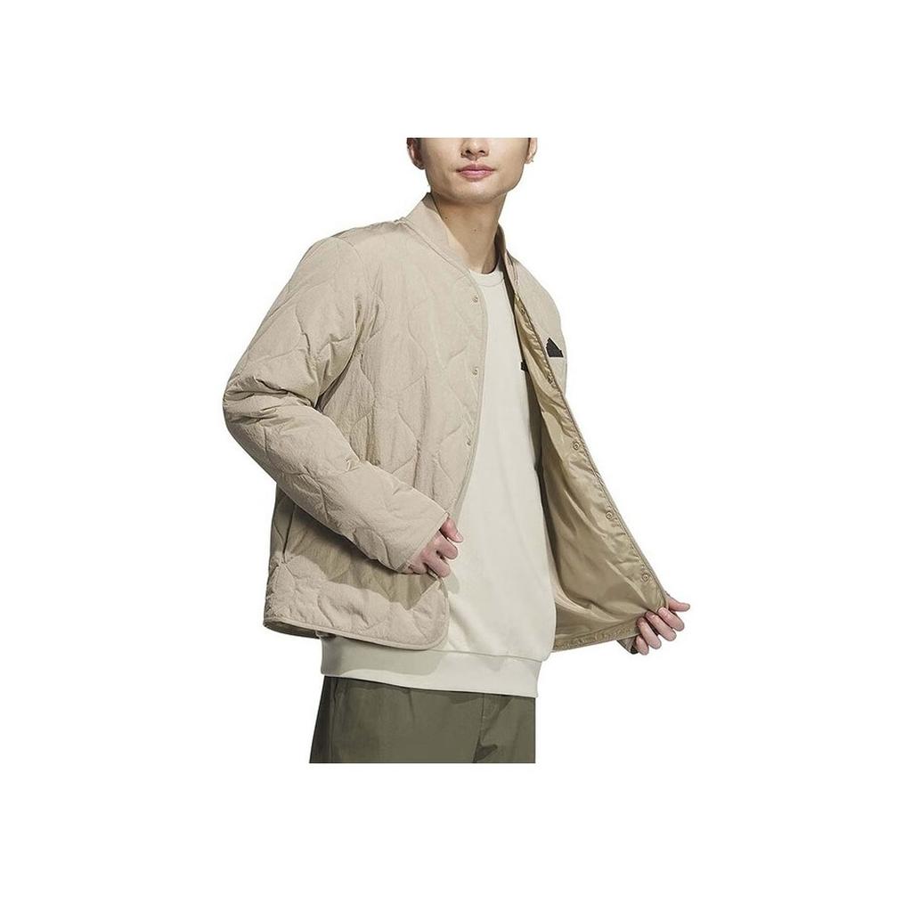 Adidas Three Stripe Logo Warm Windproof Sports Casual Cotton Jacket Men Jacket Khaki JE8571