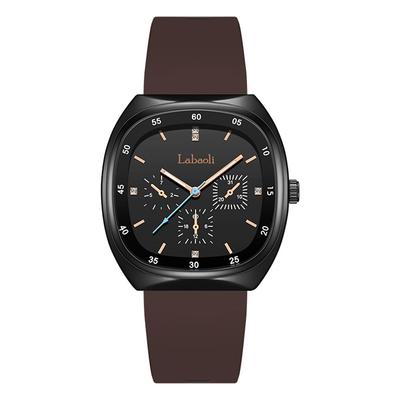 Square Silicone Big Brand High School Brown Women's Watch, Waterproof, Sporty, Cute, Simple, Stylish, Casual, Face, Name, Gift, Student,