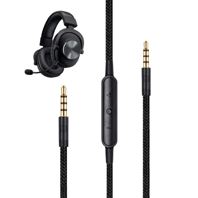 Quality Audios Cable with Microphones for G433 G233 GPRO X Headsets 3.5mm Wire Braide Design with Inline Controls