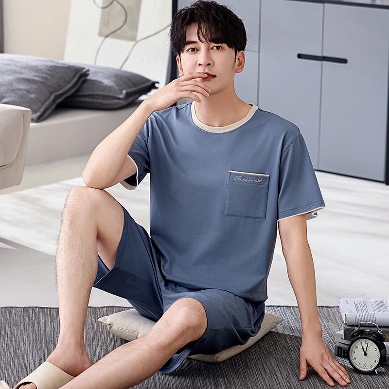 Men's Modal Summer Pajama Set: Short Sleeve & Shorts, Casual Plus Size Homewear