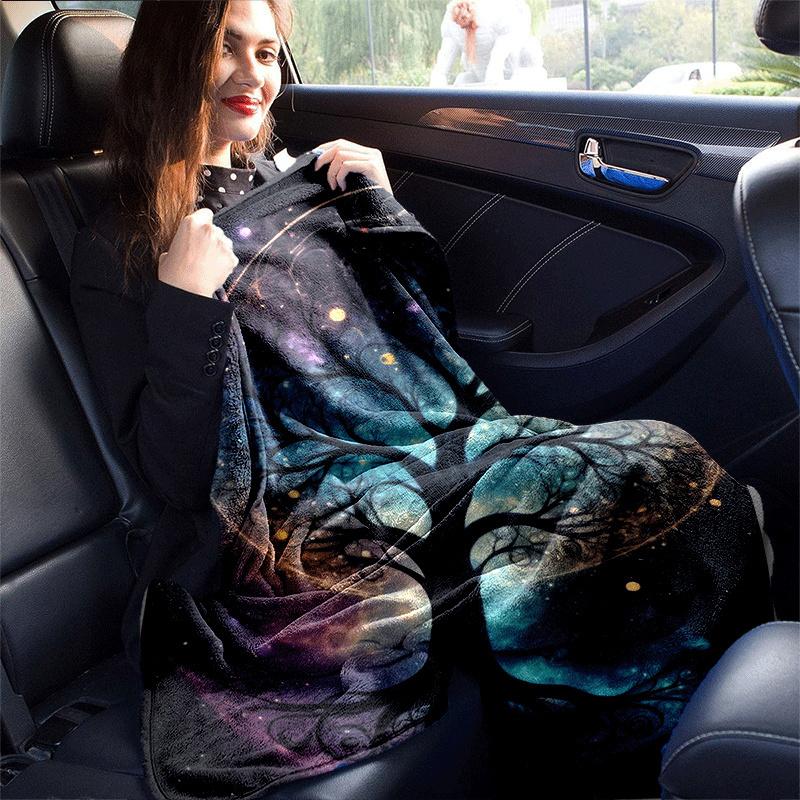 1pc Tree of Life Printing Lightweight Flannel Blanket, Comfortable and Warm Blanket, for Camping Sofa Bed and Couch Office, Suitable for Gift