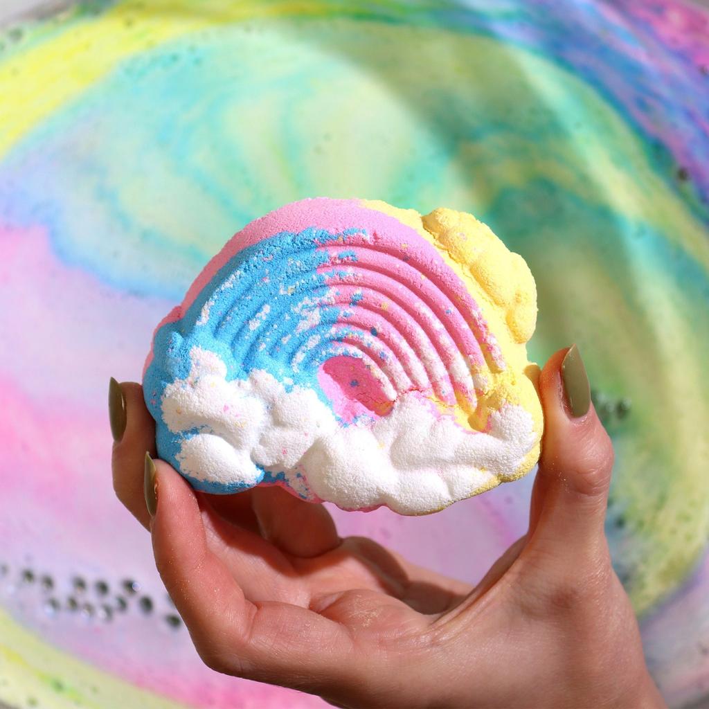Bath Bomb Cloud Shaped Mango Scented Foaming 95g