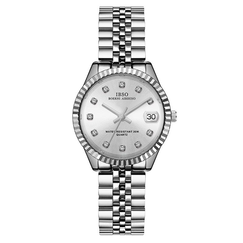 Steel Belt Women S Watch With Diamond Belt Calendar Classic Log 1172