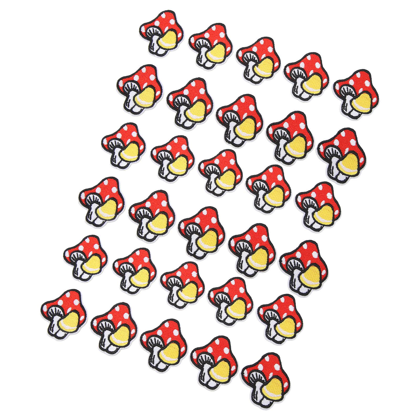 

30PCS Mushroom Iron On Patch Unique DIY Embroidered Mushroom Stickers Sew On Patches for Clothing