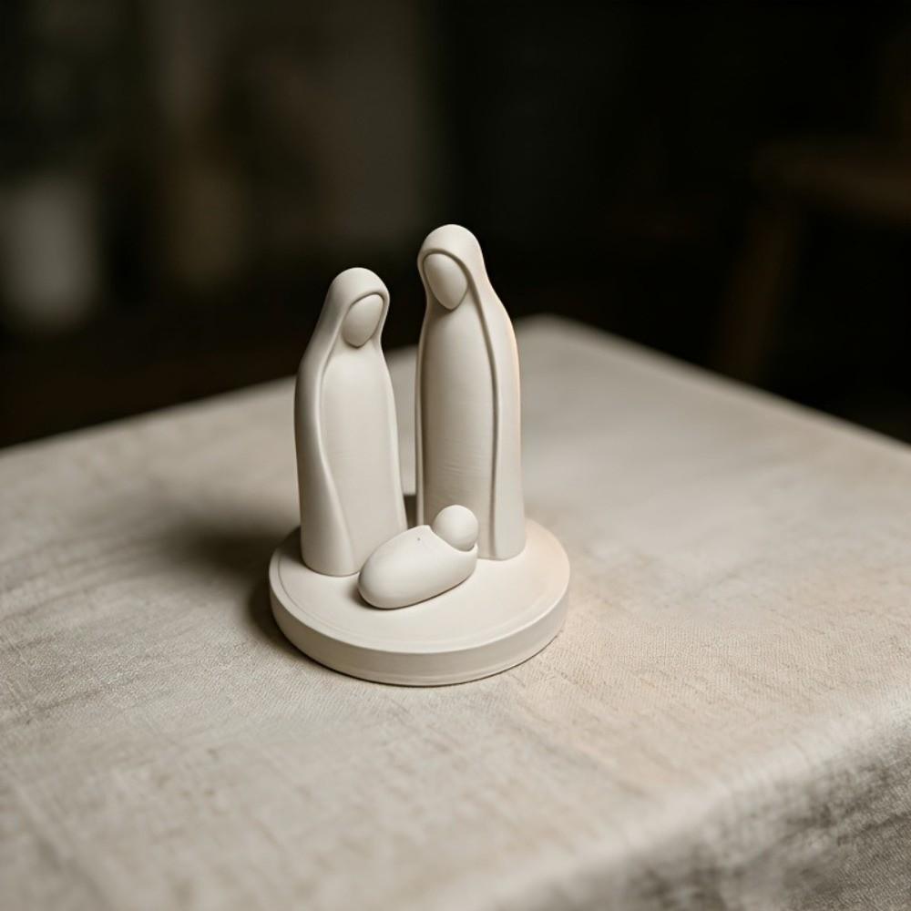 Minimalist Mini Nativity Scene Figurine 3D Printed Jesus Birth Sculpture Religious Gifts