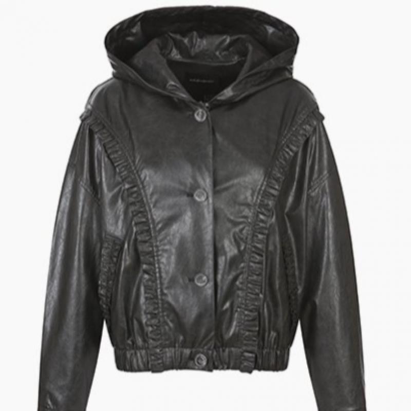 EGOIST Ruffle Detail Fake Leather Jumper  Es2tz301 