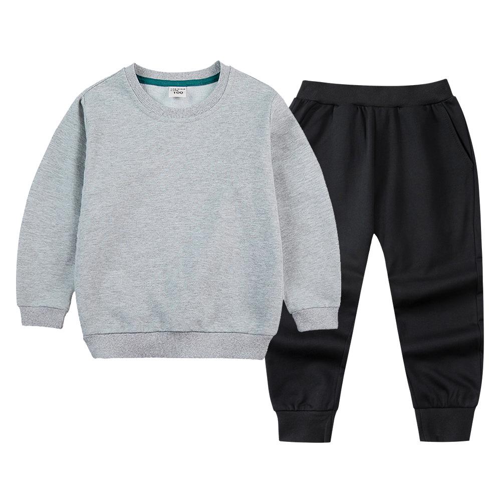 Children's Hoodie & Sweatpants Set: Autumn/Winter Casual Two-Piece with Custom Print Option