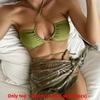 Swimwear Bikini Set For Women With Drawstring Short Skirt And Mesh Threepiece Suit For Water Sports