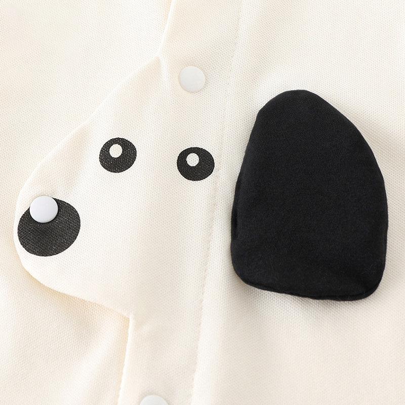Summer Short Sleeve Baby Bodysuit with Puppy Cartoon Design - Newborn Boy Romper
