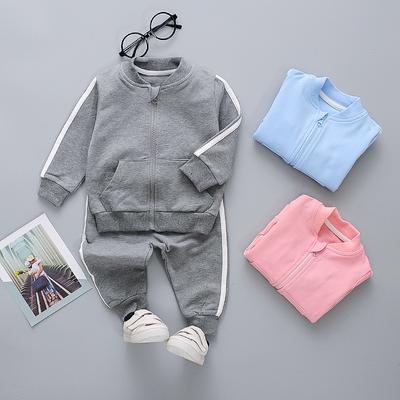 0-4 Years Old  Boys Girls Spring and Autumn Long-sleeved Sports Two-piece Set