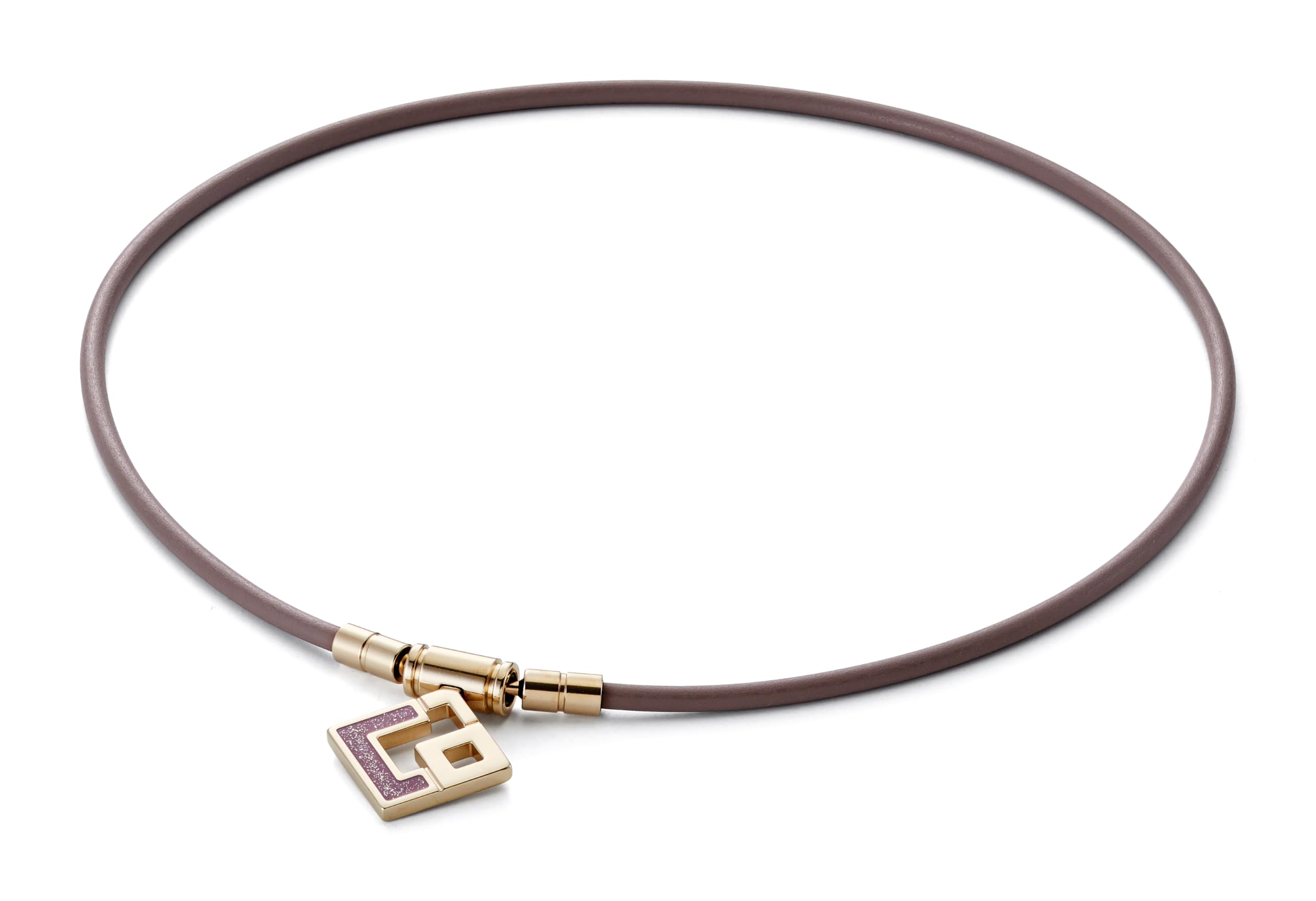 

TAO Necklace Slim AURA mini Champagne Gold x Lavender Lame M 43cm [Colantotte]