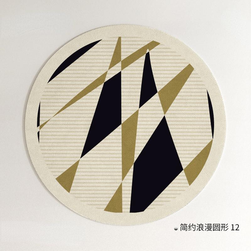 Modern Minimalist Living Room Decoration Stripe Carpet Round Thicken Rug French Style Rugs for Bedroom Home Washable Floor Mat