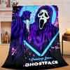 1PC Ghostface Greetings Poster Flannel Blanket Gift, Suitable for Both Men And Women, Soft Ideal for Beds And Sofa, Birthday Or Christmas Gift