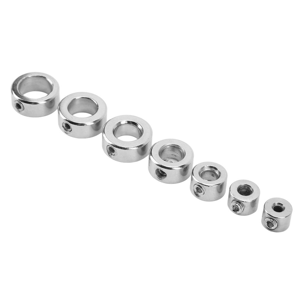 7PCS Twist Bit Stop Collar High Carbon Steel Woodworking Drilling Depth Limit Rings with Hex Wrench