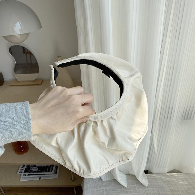 Summer Shell Sunshade Hat UV Protection Dual Use Hair Hoop Sun Cap for Women Outdoor Beach Foldable Wide Brim Bucket Caps