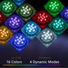 2pcs 16 Colors 4 Modes Rechargeable Submersible Led Pool Lights with Remote