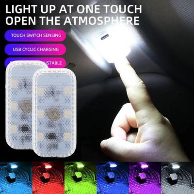 LED Touch Sensitive Light Coloful Car Ambient Light Usb Charging Wireless Illuminated Reading Lamp Cabinet Light