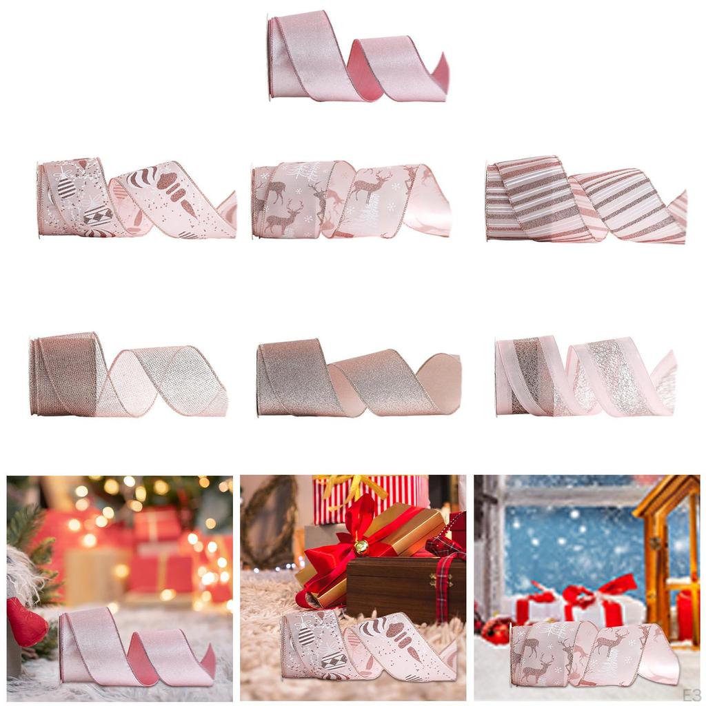 Christmas Rose Gold Ribbon Tree DIY Art Supplies Multifunctional Bouquets Wrapping