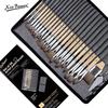25-Piece Portable Wood Paintbrush Set for Art Studio and Sketching
