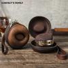 KONTAKTE FAMILIE Tragbare Reise Einzelne Uhrenbox Echtes Leder Reißverschluss Uhrenaufbewahrung Organizer Box Münzbeutel Smartwatch Box