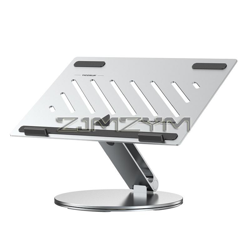 Aluminum Laptop Base Containing 6 In 1 USB Type C 360 Degree Rotating Adjustable Laptop Cooling Support