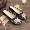 Cloth tow versatile embroidered bag head linen slippers low heel ethnic style mother shoes daily home home women's shoes