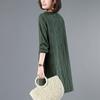 Petite Women's 2024 Spring/Autumn Korean Loose Cotton Linen Casual Short Dress