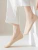 5 Pairs High Grade Matching Casual Ladies' Invisible Low Profile Socks, Breathable Silicone Anti-Slip Comfortable Footbed